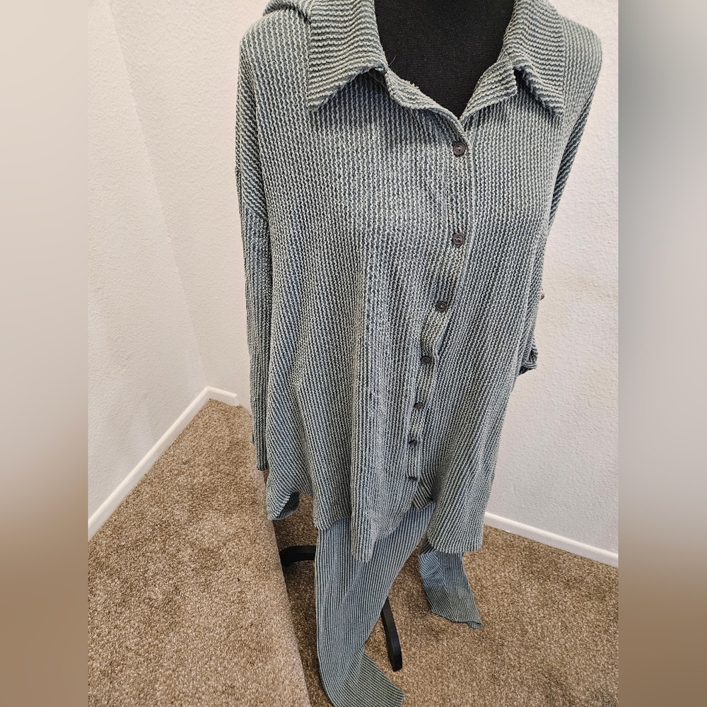 Fashion Nova Ribbed Teal Pants Set - Picture 5 of 5